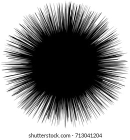 Circular geometric motif. Abstract grayscale op-art element