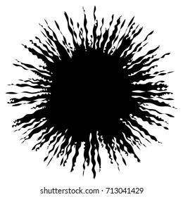 Circular geometric motif. Abstract grayscale op-art element