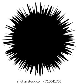 Circular geometric motif. Abstract grayscale op-art element