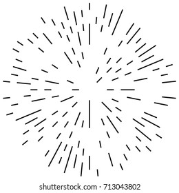 Circular geometric motif. Abstract grayscale op-art element