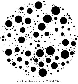 Circular geometric motif. Abstract grayscale op-art element