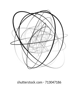 Circular geometric motif. Abstract grayscale op-art element