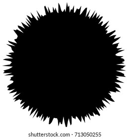 Circular geometric motif. Abstract grayscale op-art element