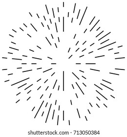 Circular geometric motif. Abstract grayscale op-art element