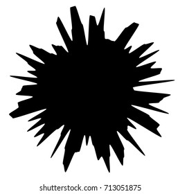 Circular geometric motif. Abstract grayscale op-art element
