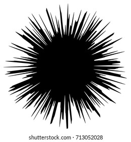 Circular geometric motif. Abstract grayscale op-art element