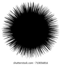 Circular geometric motif. Abstract grayscale op-art element