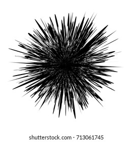 Circular geometric motif. Abstract grayscale op-art element