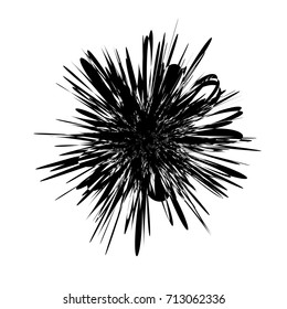 Circular geometric motif. Abstract grayscale op-art element