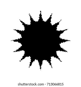 Circular geometric motif. Abstract grayscale op-art element