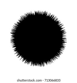 Circular geometric motif. Abstract grayscale op-art element