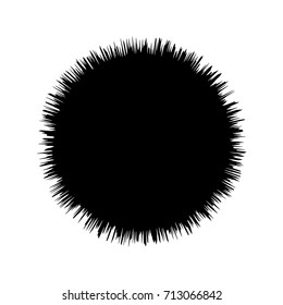 Circular geometric motif. Abstract grayscale op-art element