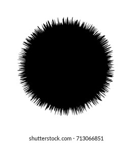 Circular geometric motif. Abstract grayscale op-art element