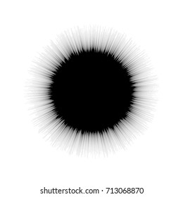 Circular geometric motif. Abstract grayscale op-art element