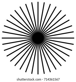 Circular geometric motif. Abstract grayscale op-art element