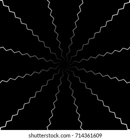 Circular geometric motif. Abstract grayscale op-art element