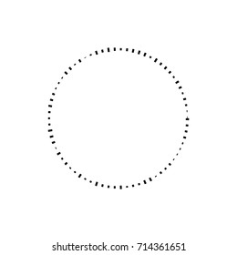 Circular geometric motif. Abstract grayscale op-art element