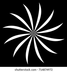Circular geometric motif. Abstract grayscale op-art element
