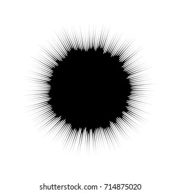 Circular geometric motif. Abstract grayscale op-art element