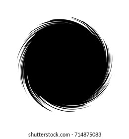 Circular geometric motif. Abstract grayscale op-art element