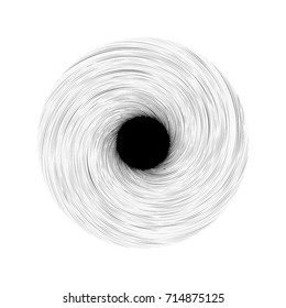 Circular geometric motif. Abstract grayscale op-art element
