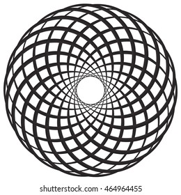 Circular geometric motif, element, Concentric circles abstract shape.