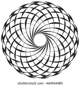 Circular geometric motif, element, Concentric circles abstract shape.