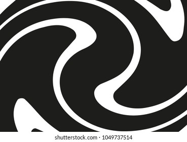 Circular geometric motif. Radiating shape. Geometric radial element. Abstract black and white illustration