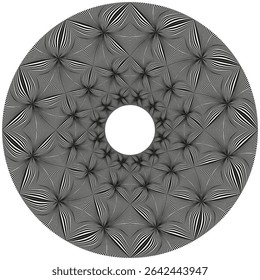 Circular geometric pattern. Abstract radial design. Complex Vector mandala. Concentric texture element.