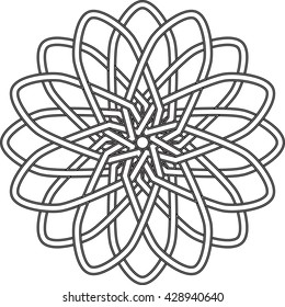 Circular geometric pattern in arabesque style. Eight pointed star. Mandala. Lotus. Vector tessellation illustration.