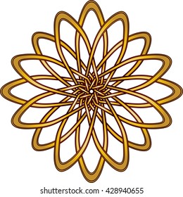 Circular geometric pattern in arabesque style. Eight pointed star. Mandala. Lotus. Vector tessellation illustration.