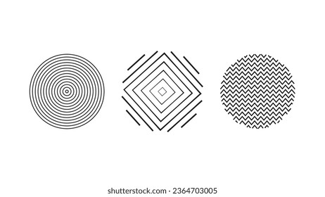  Geometrisches kreisförmiges Design. Circle Logo Set.