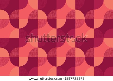 Circular geometric shapes tender pastel seamless pattern for background, fabric, textile, wrap, surface, web and print design. rosy elegant rapport.
