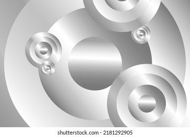 Circular Geometric Swirl Silver Bronze Metal Steel Background