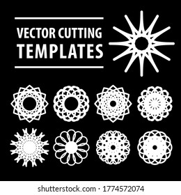 Circular geometric symbols set. Laser cutting and printing vector template. Arabic style