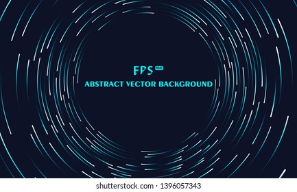 Circular geometric vector background, abstract swirl trails, star trails graphics	
