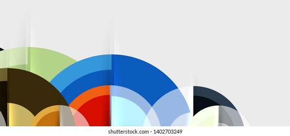 Circular geometrical design template, vector business presentation wallpaper