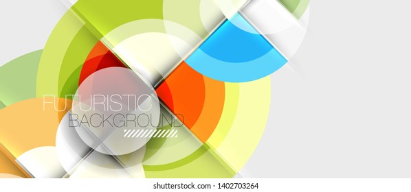 Circular geometrical design template, vector business presentation wallpaper