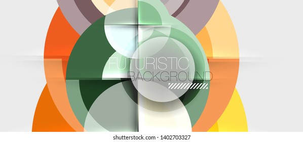 Circular geometrical design template, vector business presentation wallpaper