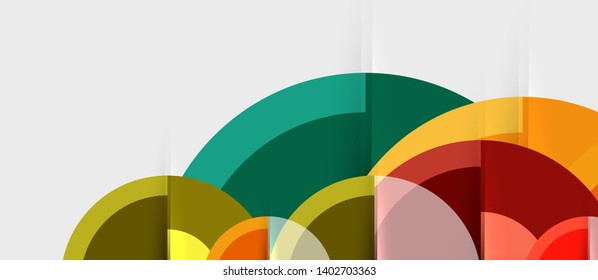 Plantilla de diseño geométrico circular, fondo de pantalla de presentación de negocio vectorial