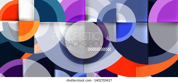 Circular geometrical design template, vector business presentation wallpaper