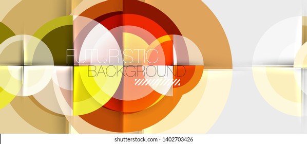 Plantilla de diseño geométrico circular, fondo de pantalla de presentación de negocio vectorial