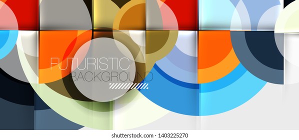 Circular geometrical design template, vector business presentation wallpaper