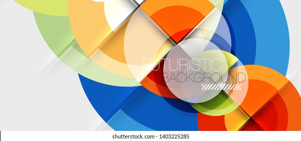 Circular geometrical design template, vector business presentation wallpaper