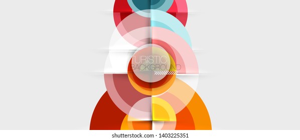 Plantilla de diseño geométrico circular, fondo de pantalla de presentación de negocio vectorial