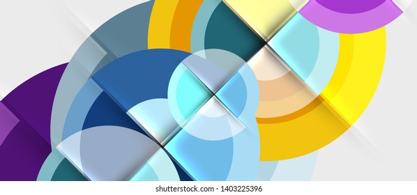 Circular geometrical design template, vector business presentation wallpaper