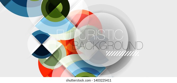 Circular geometrical design template, vector business presentation wallpaper