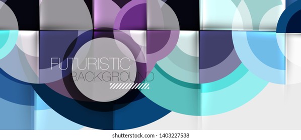 Plantilla de diseño geométrico circular, fondo de pantalla de presentación de negocio vectorial