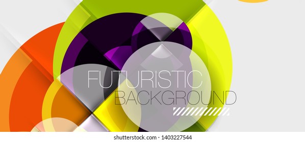 Plantilla de diseño geométrico circular, fondo de pantalla de presentación de negocio vectorial