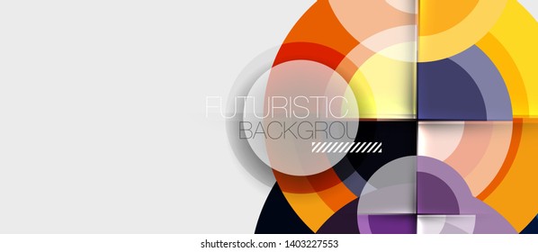 Circular geometrical design template, vector business presentation wallpaper